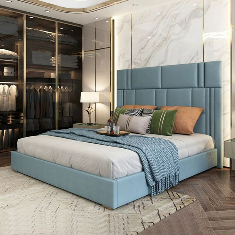 

High-End Luxus Leder gepolstertes Bett Schlafzimmer möbel Bett Modernes weiches Bett