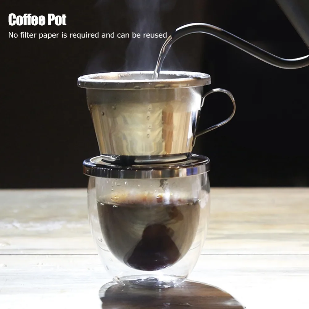 Portable Design Drip Filter Cup Reusable Cold Extraction Reusable Coffee Filter Detachable Water Segregator