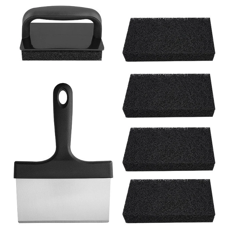 

7Pcs Griddle Cleaning Kits Grill Cleaning Griddle Scraper Tool with Scouring Pad