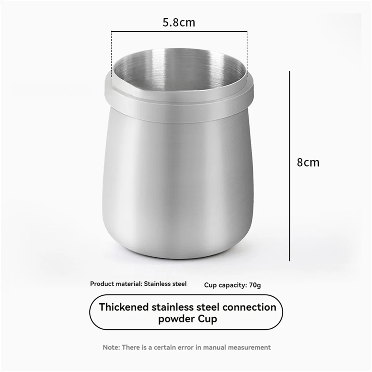 Cafetera, taza de captura, taza dosificadora de café expreso, molinillo eléctrico, receptor de polvo, elaboración de mano, polvo antivuelo