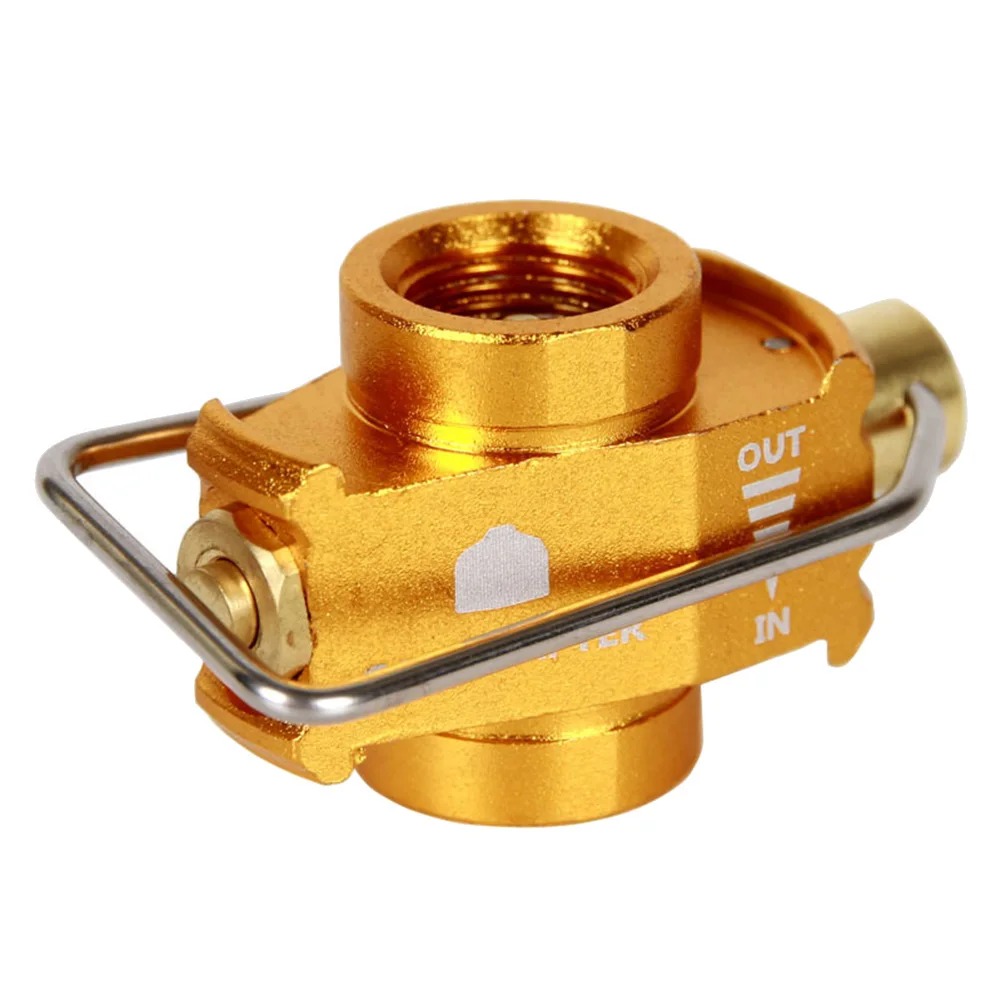 AA19 Camping Gas Saver Plus Gas Converter Shifter Refill Flat Tank Conversion Adapter Camping Gas Adapter Valve,Gold