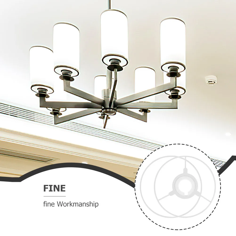 

2 set Round Lampshade Frame Diy Table Light Cover Rack Metal Iron Holder Durable Smooth Edges Easy Install Home Hotel Decor