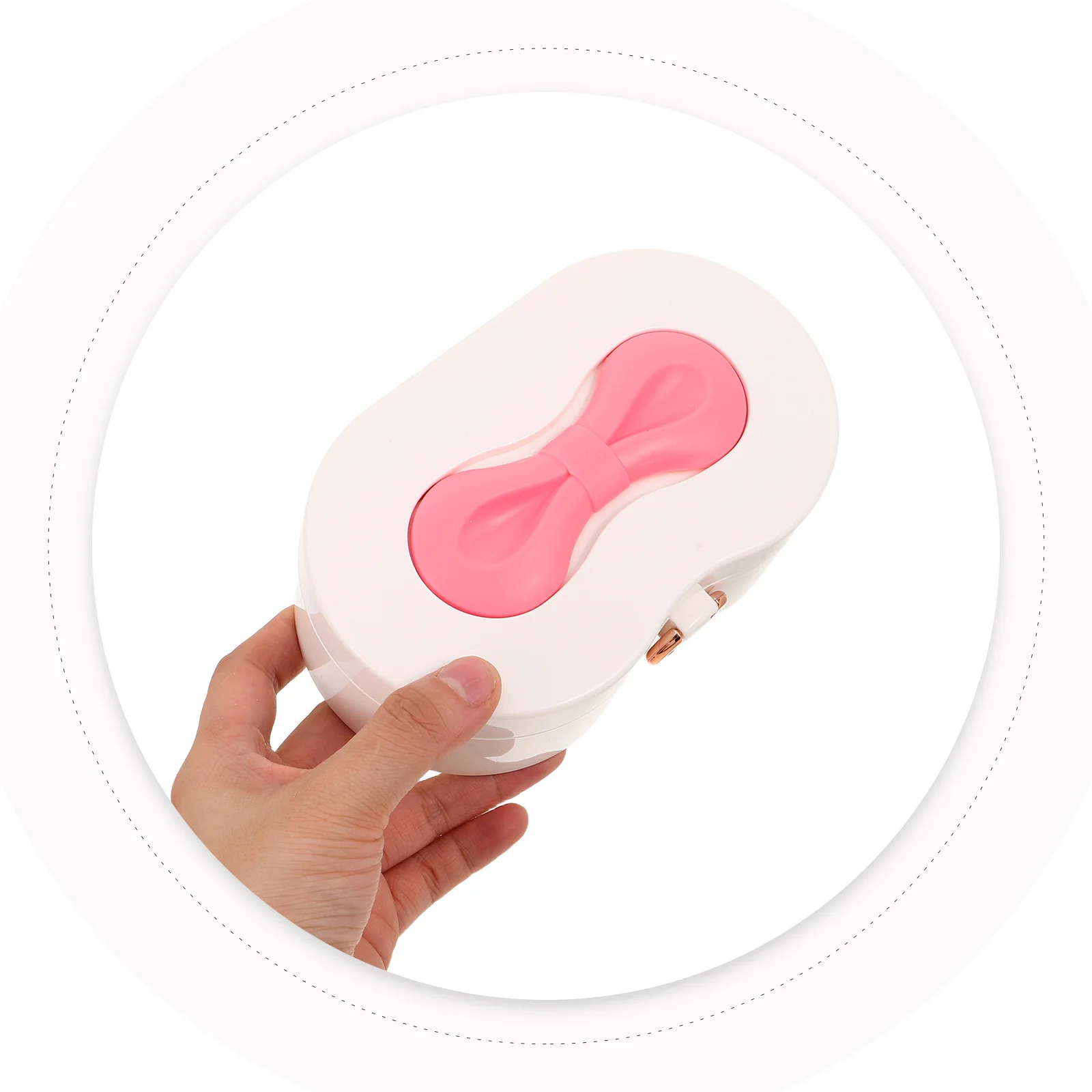 

Kids Vanity Case with Mirror Portable Organizer Storage Compartments Elegant Bow Design Quality Pretend Play