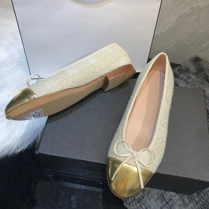 جولة اصبع القدم الباليه الشقق للنساء ، أحذية الرقص عارضة مريحة ، ربطة عنق حلوة ، جودة عالية ، حجم كبير 34-42