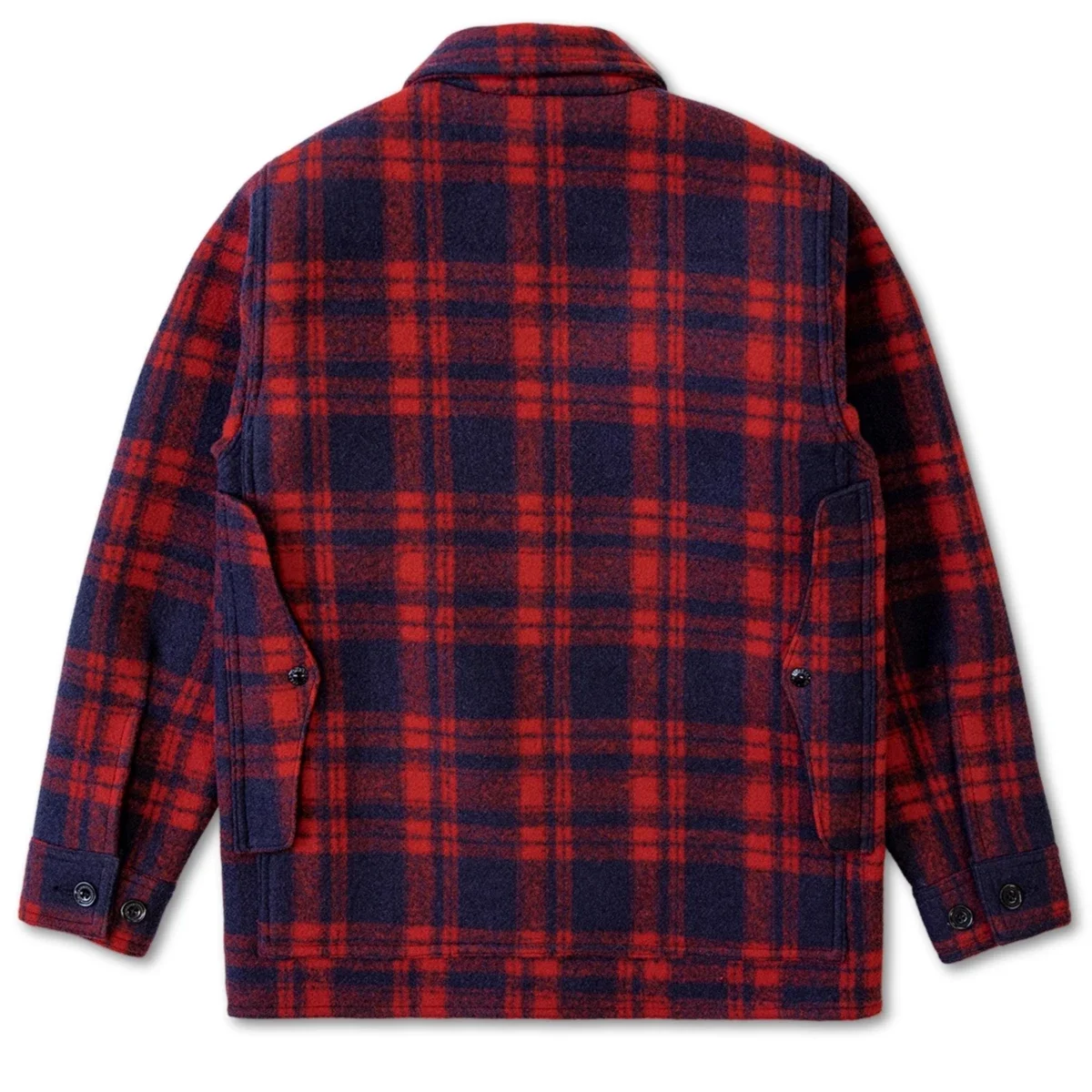 Red Tornado Woolen Plaid Jacket Heritage Style Mens Red/Blue Checked Work Coat Thick Flannel