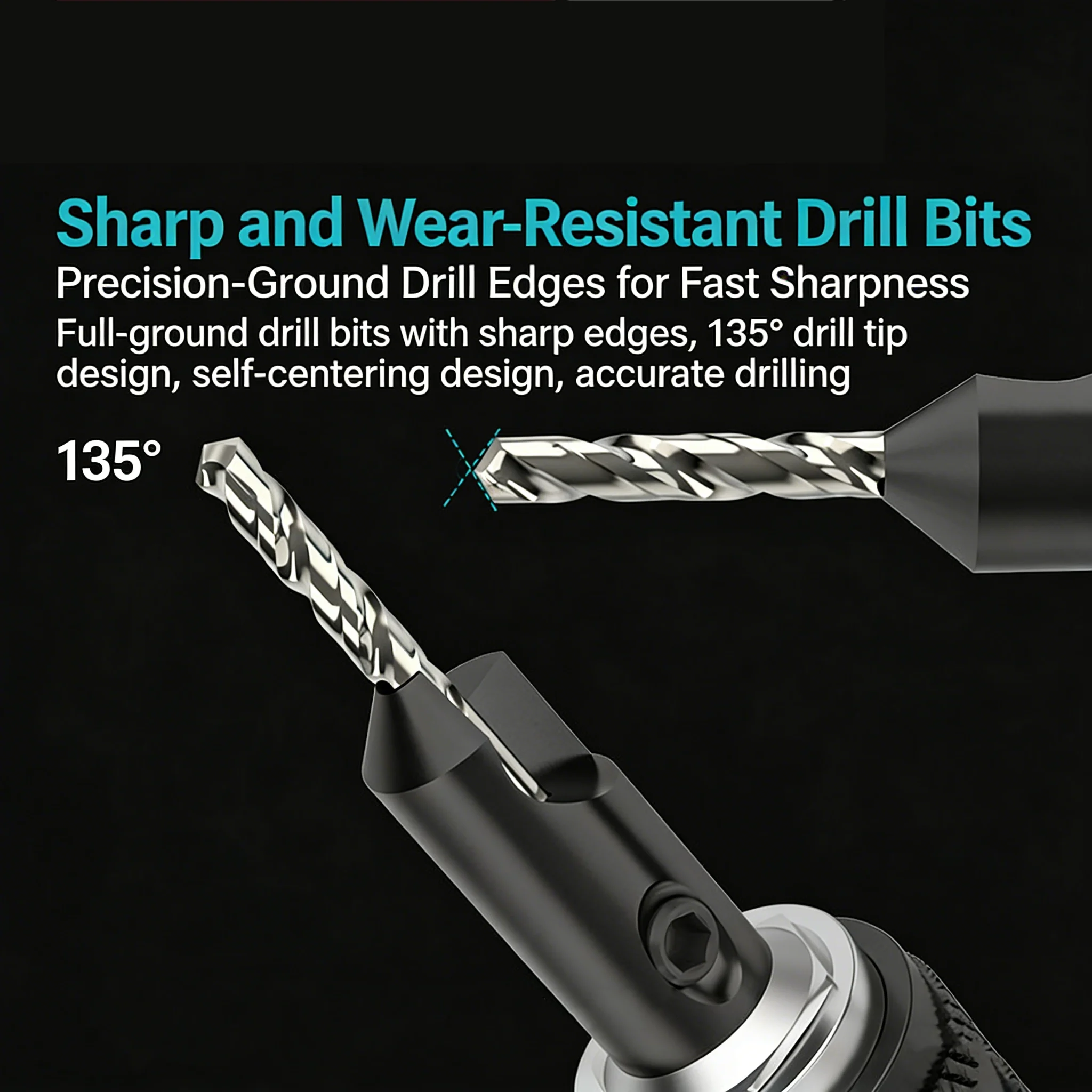 #6 #8 #10 Gauge Multifunctional Woodworking Drill Bit Batch Drill Combination Counter Drive Drill Bit D-73209 D-73221 D-73215