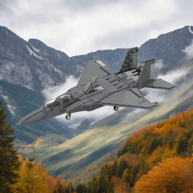 

1281PCS MOC F-15 E Strike Eagle Military Aircraft DIY Model Building Blocks Birthday Toys Gift