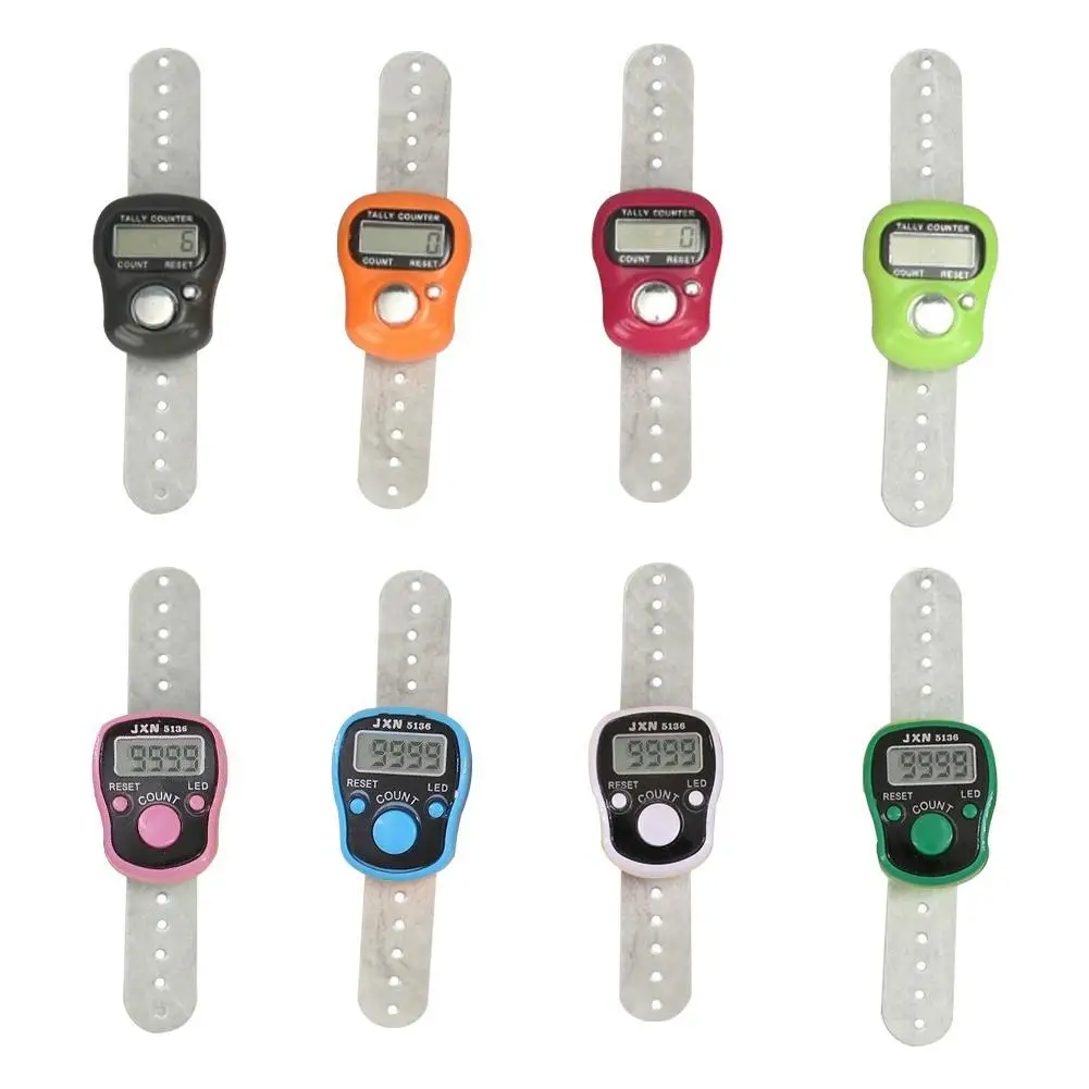 Digital Display Electronic Counting Mini Portable Outdoor Sports Finger Counter Random Color LED Finger Counter