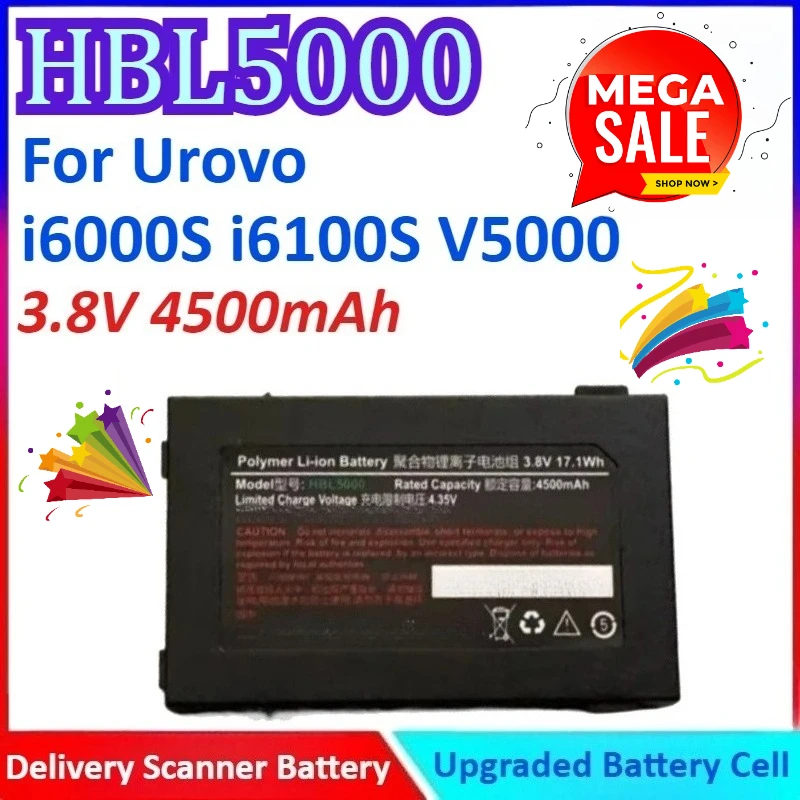 

New 3.8V 4500mAh HBL5000 High Quality General-purpose Delivery Scanner Battery for Urovo I6100S V5000 I6000S