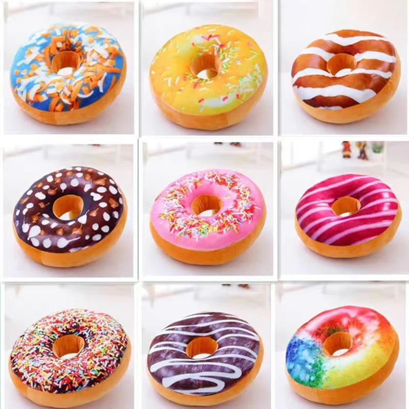38cm 3D Donut Throw Pillow Cute Plush Round Cake Pillow Sofa Seat Cushion Office Nap Mat best Birthday Gift for Kids Home Decor