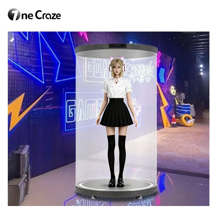 ID de marca humana Digital holográfica de 75 pulgadas con personalización profunda AI Virtual 3D de ojo desnudo e interacción de voz inteligente