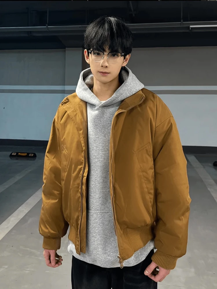

American Sle Pilot Jaet Cotton Coat Men's Winter Warm ort ape High Street Stand Collar Baseball Outwear