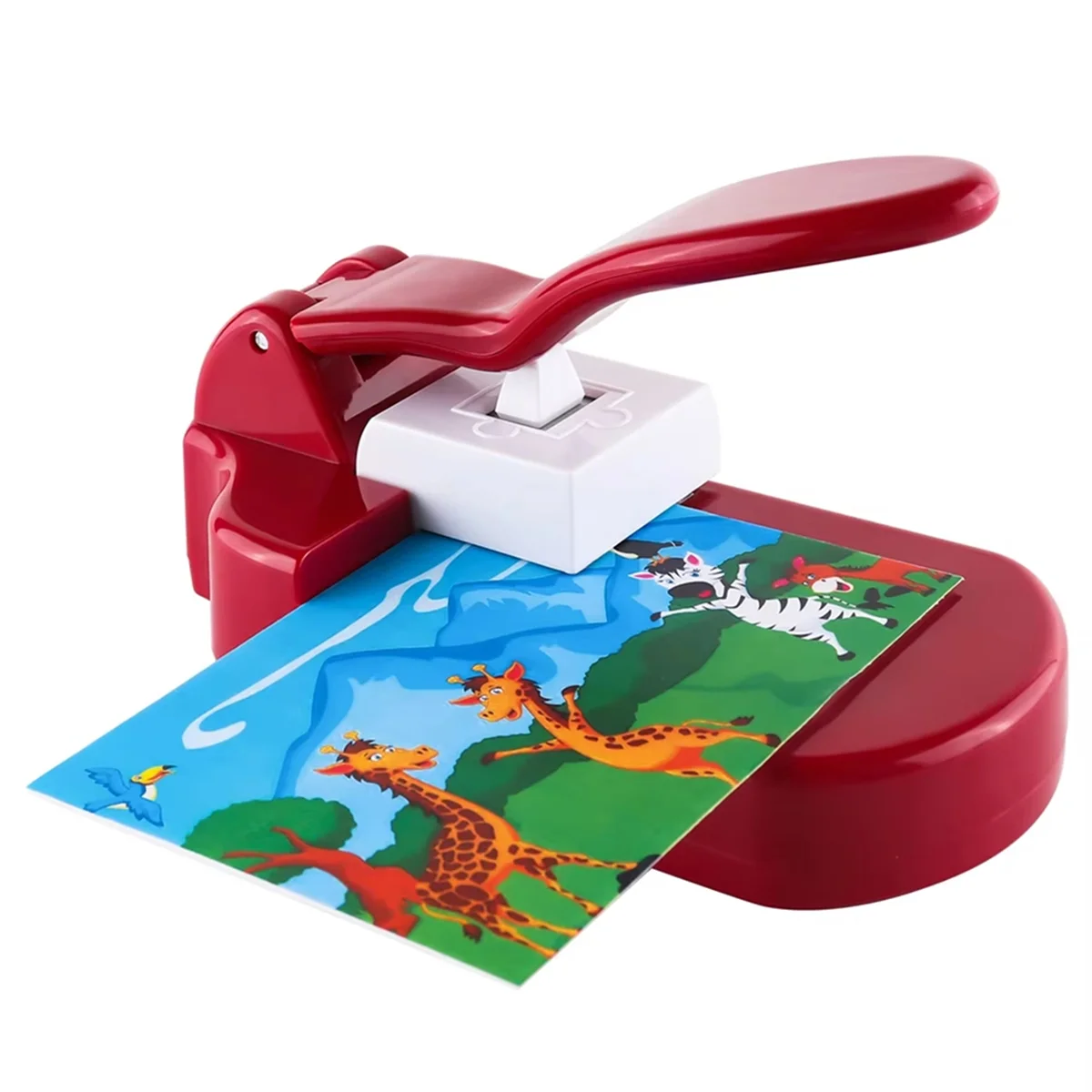 A79G Jigsaw Puzzle Making Machine Red Picture Photo Cutter Puzzle Maker for 4x6 Inch Puzzles Kids DIY Handmade Toys Tool