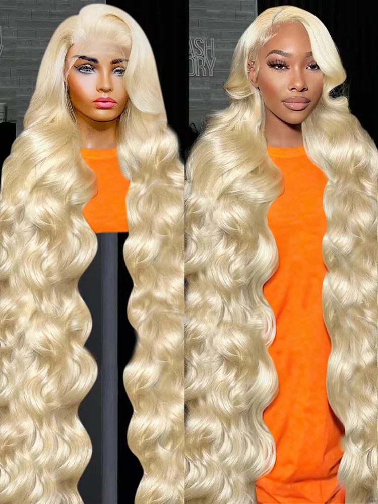 

613 13x6 Lace Front Wig Human Hair 32 Inch, 200% Density 613 Lace Front Wig Human Hair Body Wave 613 HD Lace Frontal Wig Blonde