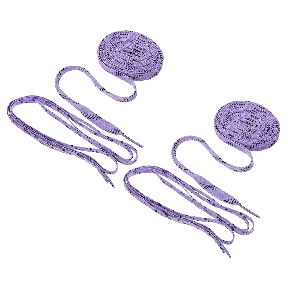

2 Pairs Flat Shoelace Hockey Skate Laces Purple Durable Shoelaces Sports Shoes Long Shoelaces Skating Replacement