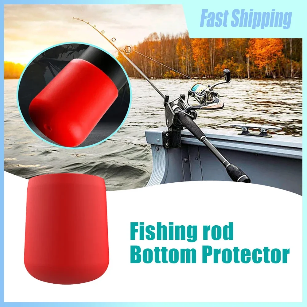 1pc Fishing Rod Protector Cover Tool Fishing Rod Tail Plug Silicone Cover Elasticity Replaceable Cap Fishing Tackle Accessories