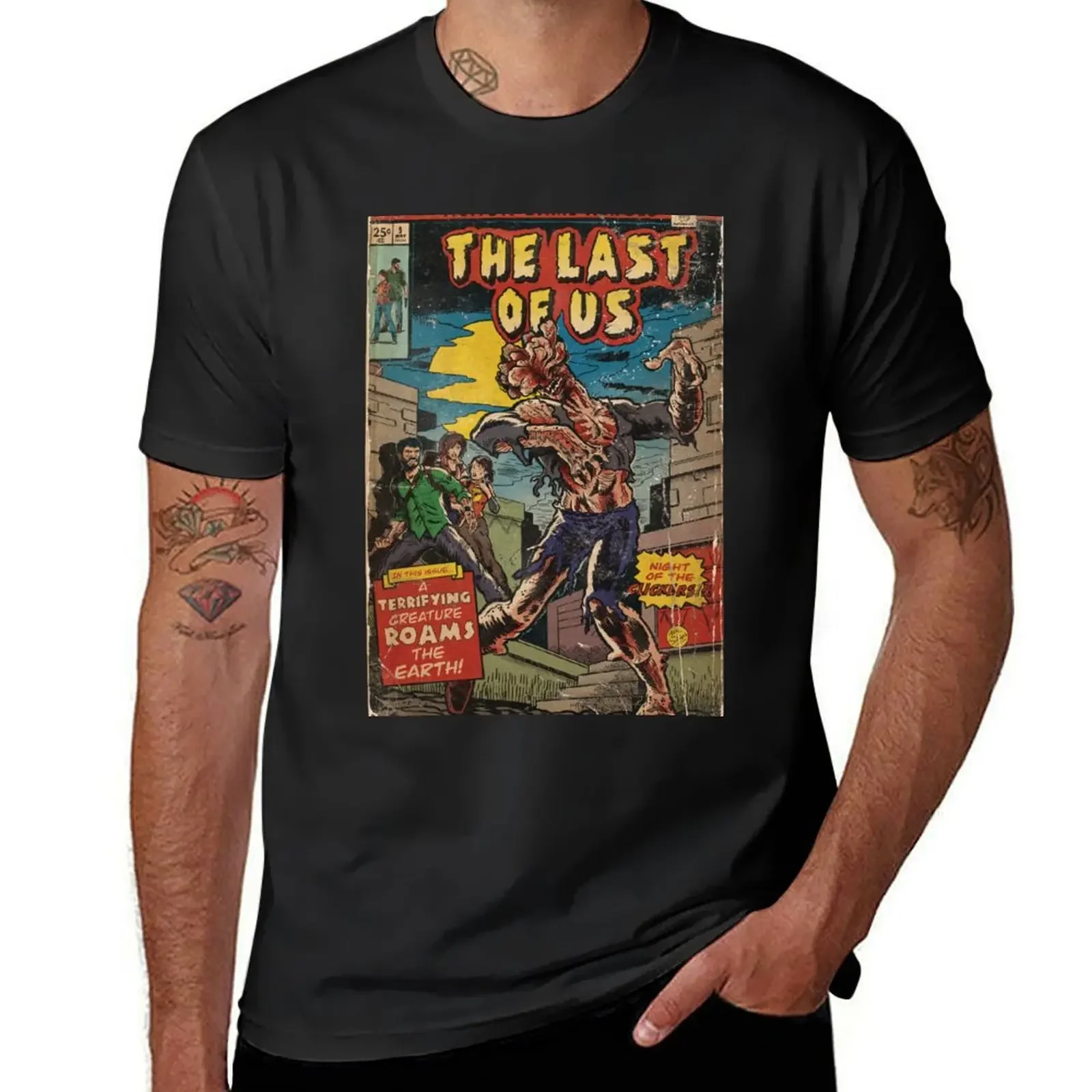 Night of the Clickers - Comic book cover Fan Art T-Shirt graphic shirts blue archive anime tshirt mens t shirts