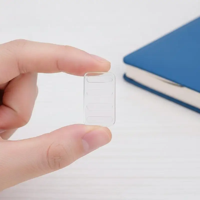 Transparent Rubber Wedge Shims - Plastic Furniture Levelers For Uneven Surfaces, Matte Finish, Cuttable Hard Table Pads