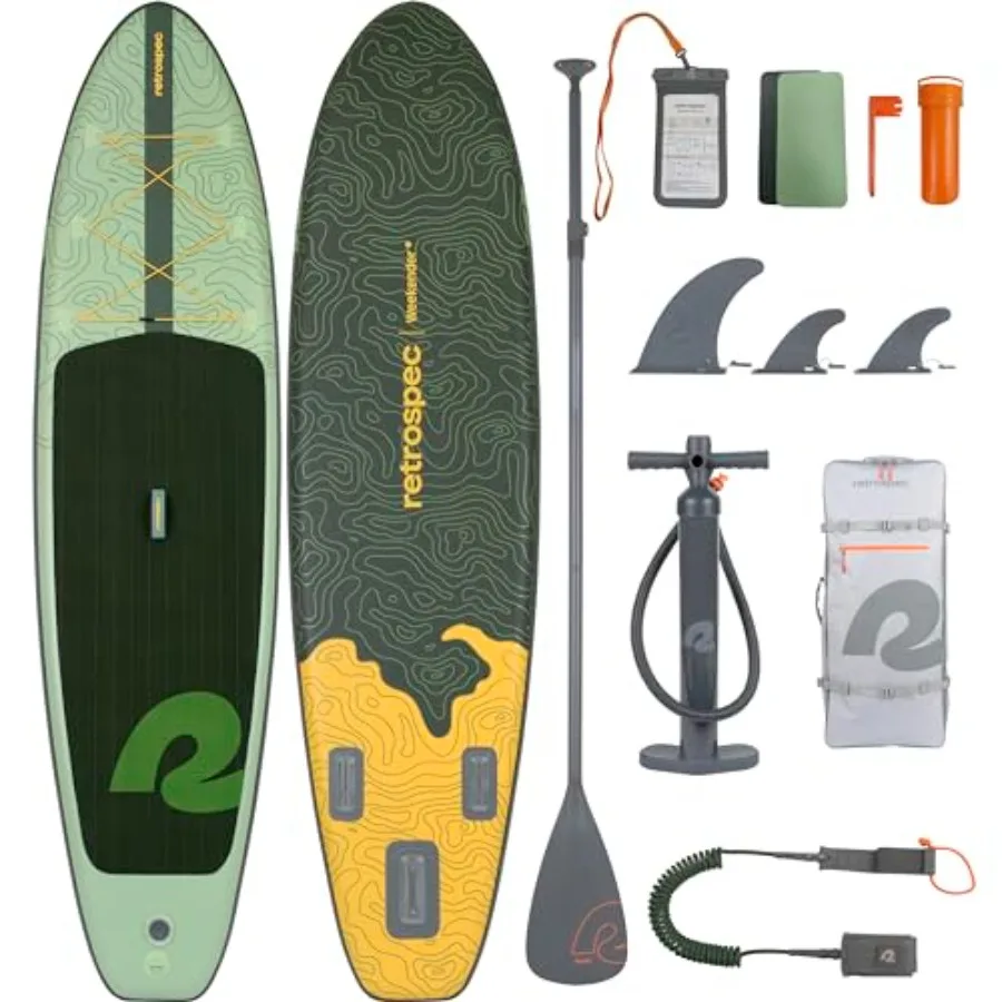 

Weekender Inflatable Stand Up Paddle Board Includes Paddle, Pump, and Accessories 10'6" Lightweight iSUP, Puncture Resistant In