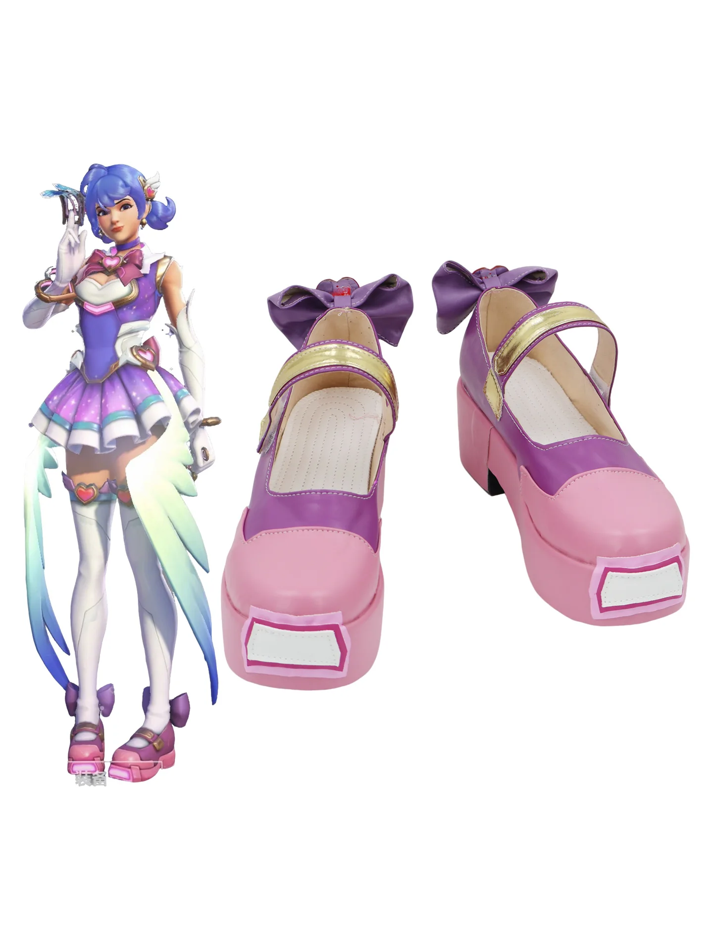 

Обувь Kiriko для косплея, Хэллоуин, карнавал, часы OVER WATCH2, реквизит на заказ, фиолетовые туфли Kiriko