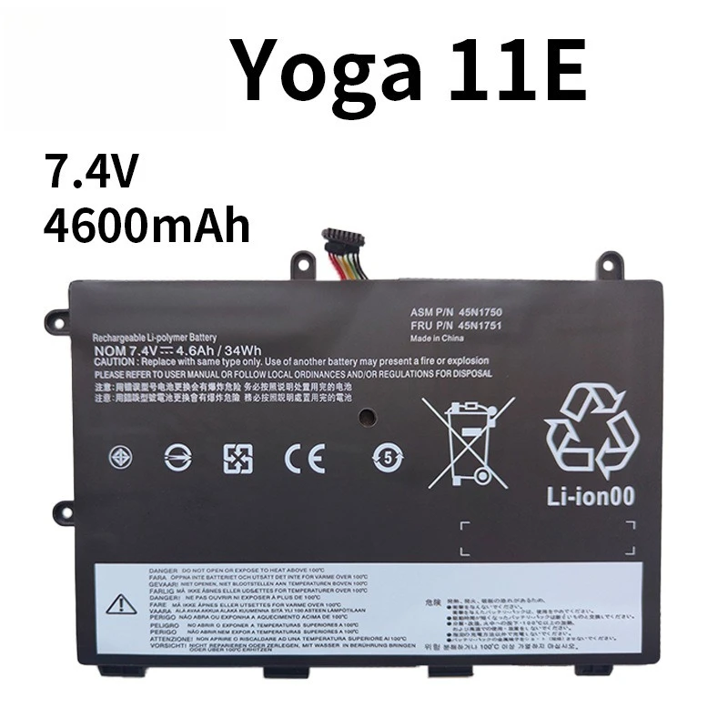 High Performance 45N1748 Battery For Lenovo Yoga 11E 45N1749 45N1750 45N1751 7.4V 4600mAh Long Endurance Replacement Battery