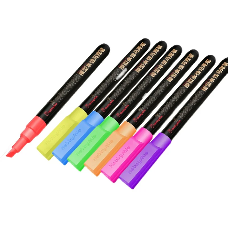 HOBBY MIO MF01-07 Environmental friendly Water Paint Color Model Pen Fluorescent Model Marker for Plastic Military Model DIY