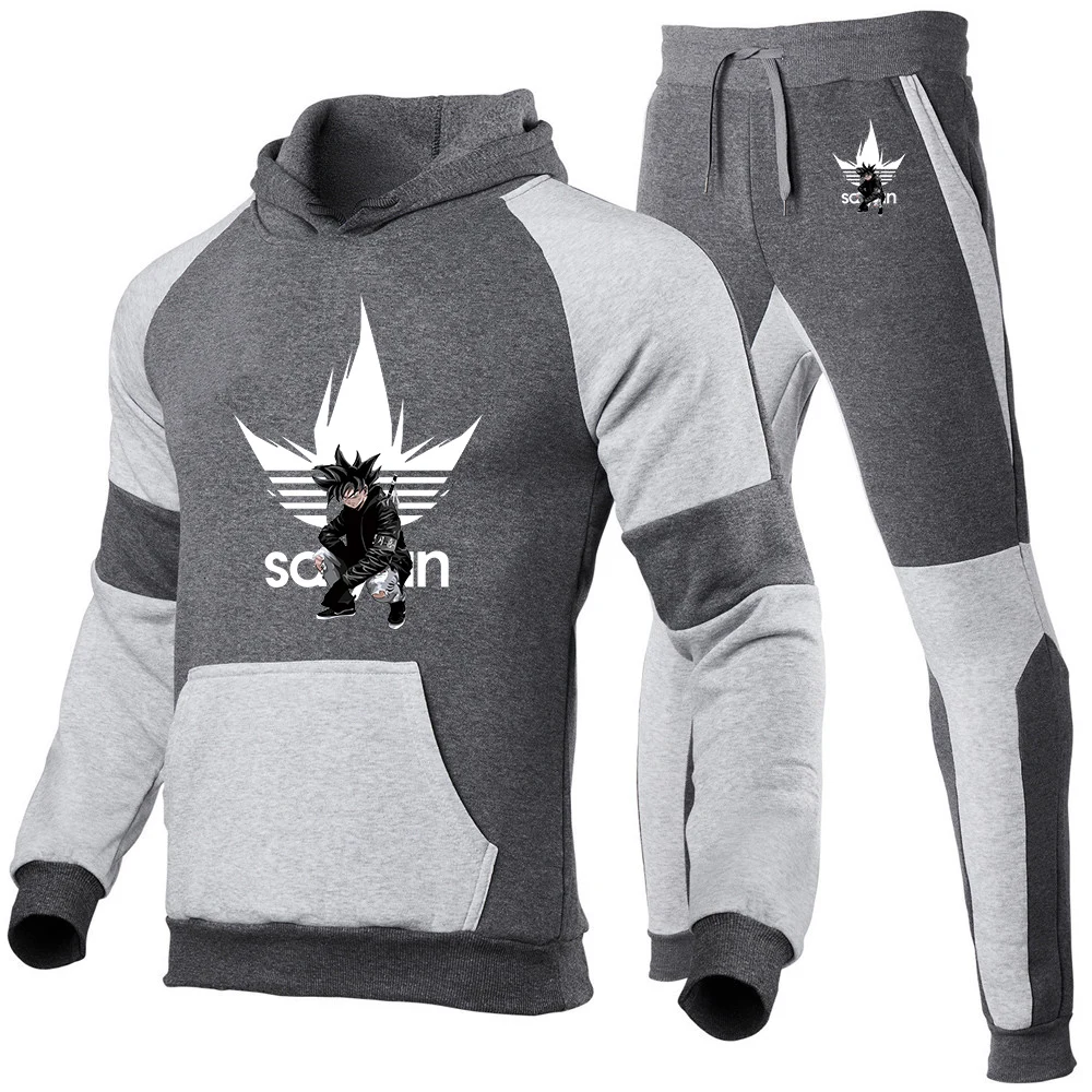 2026 Men's Goku Spring Autumn Dragon Ball Logo Print High Quality Anti-collision Shirt Personality Hoodies Long Pants Suits view 3
