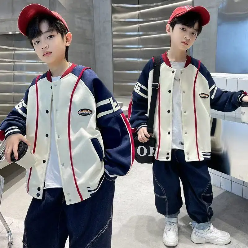 

Boys Coat +Pants Kids Sets Tracksuit 2PCS/Set 2025 New Elegant Spring Autumn Cotton Outfits Jogging Suit Children Clothing