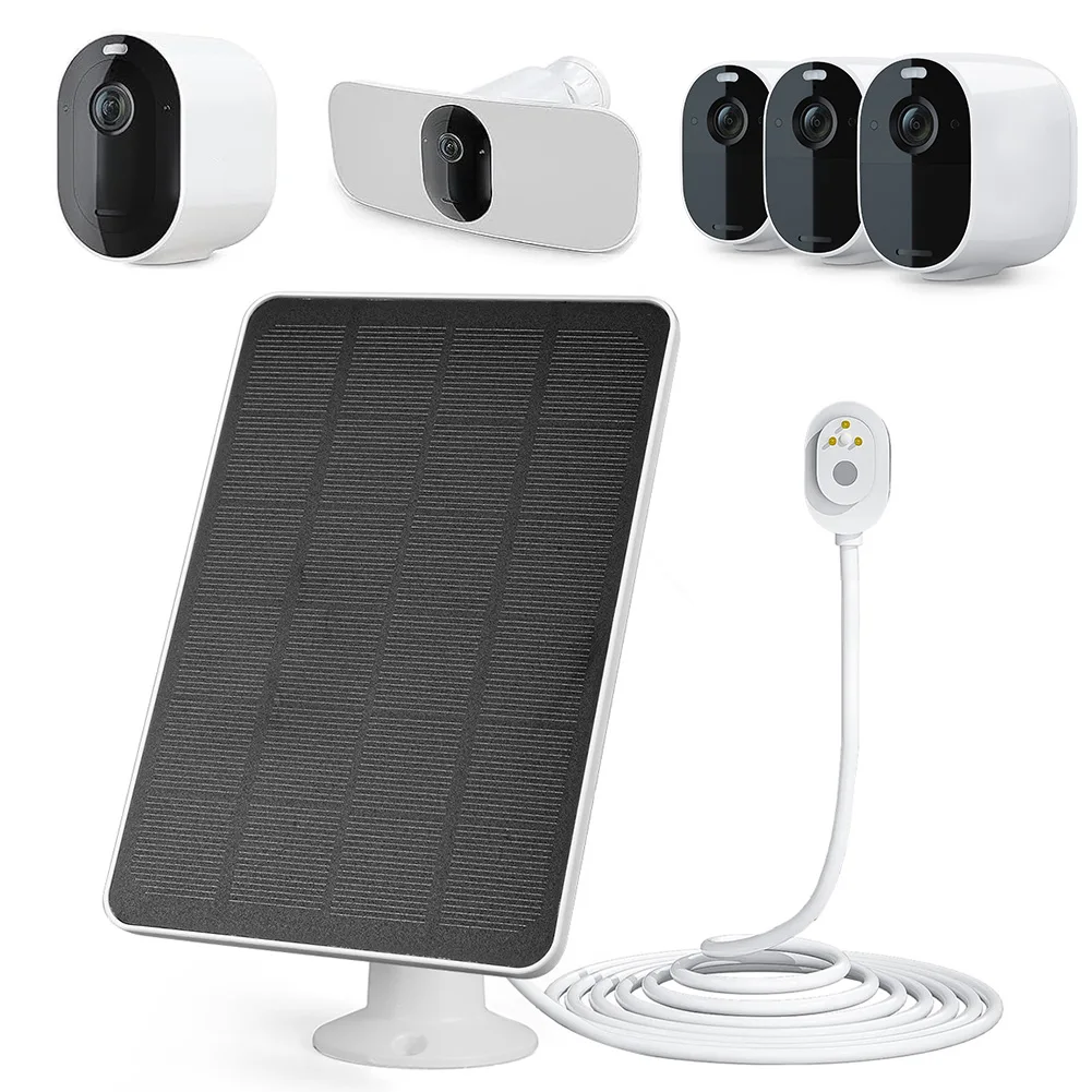 4W/6W 5V Solar Charging Panels IP65 Weatherproof W/ 9.8ft Charging Cable for Arlo Pro 5S/4/3 Floodlight Camera