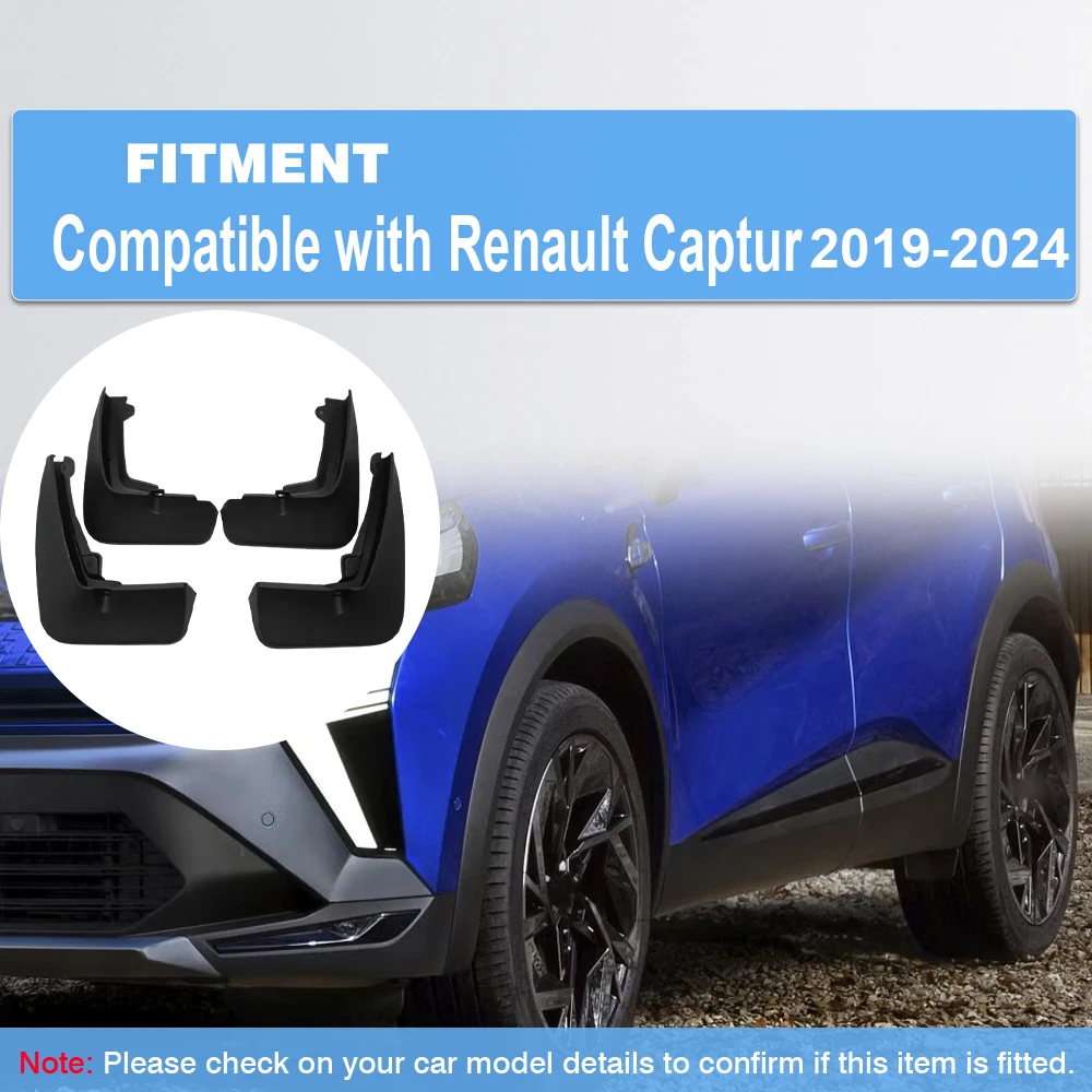 

4pcs Car Mud Flaps Fender Splash Guards kit Mudguards Accessories For Renault Captur 2019 2020 2021 2022 2023 2024