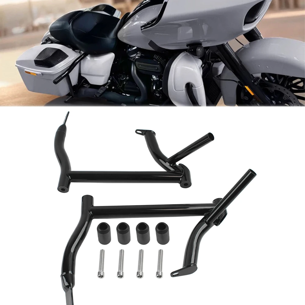 Motocyklowe czarne osłony sakw Osłony torby do Harley Road Glide Street Glide Road King Electra Glide Ultra 2009-2024