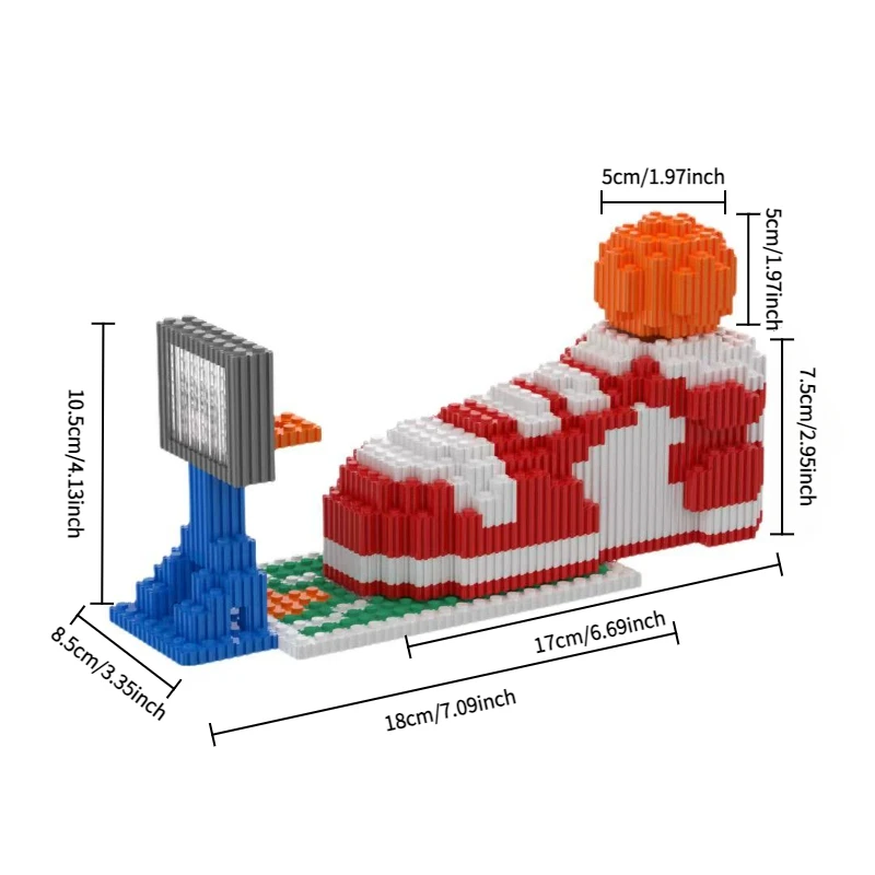 Mini Basketball Court Sneaker Building Blocks Set DIY Micro Brick