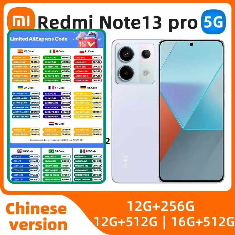 Chinese version Xiaomi Redmi Note 13 Pro 5G Smartphone 6.67