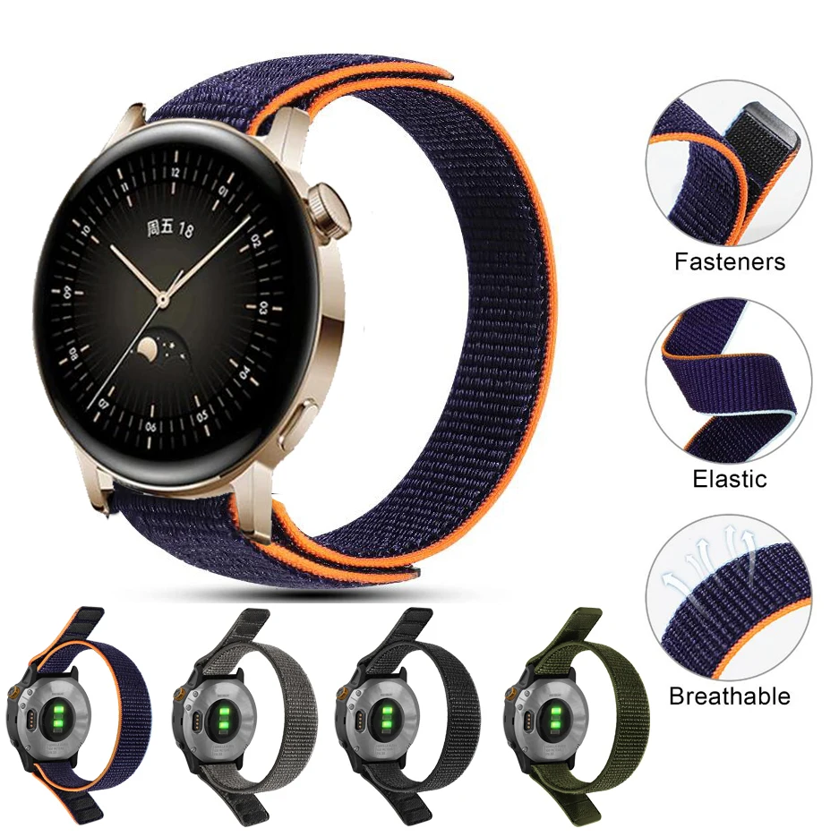 

Nylon Straps For Huawei Watch GT3 GT 3 4 GT2 2 42mm 46mm Smart Watch Honor Magic watch Wristband Replacement Wrist Strap Correa