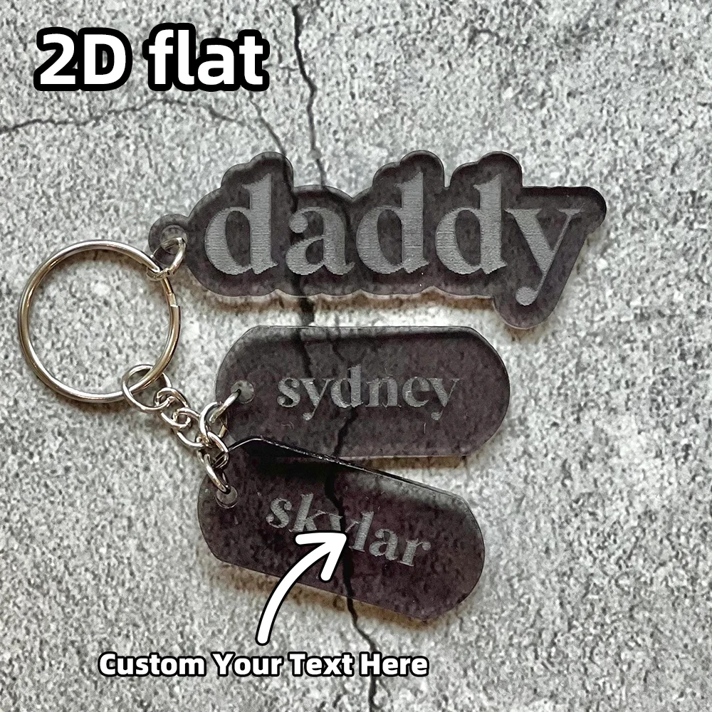 1 шт. изготовленный на заказ акриловый брелок для ключей Daddy Dada |   Персонализированная подвеска-сумка для подгузников с детскими именами |   Подарок на одну предмету ко Дню отца