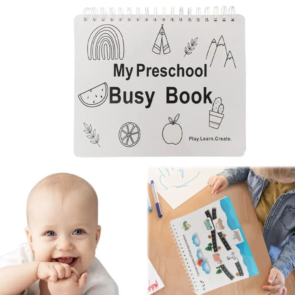 Repeated Pasting My Preschool Busy Book Puzzle Manual Learning Activities Toddler Interactive Sticker Cards Education Workbook