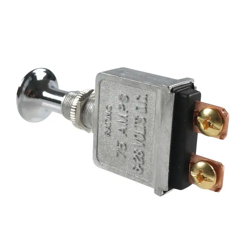 Heavy Duty Toggle Switches Strong Heavy Duty 75 Amp Push/Pull Switches Chrome-Plated Metal Knob 6-28V DC Push-Pull Light Button