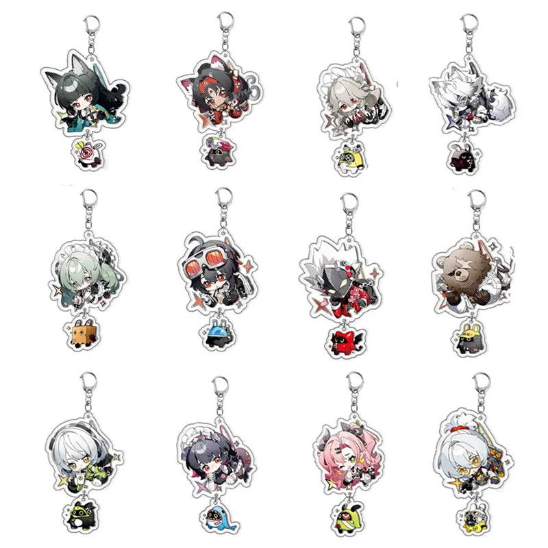 Acrylic Anime Zenless Zone Zero Keychain The Bangboo Cute Billy Pendant Car Key Chains for Accessories Bag Keyring Jewelry Gifts