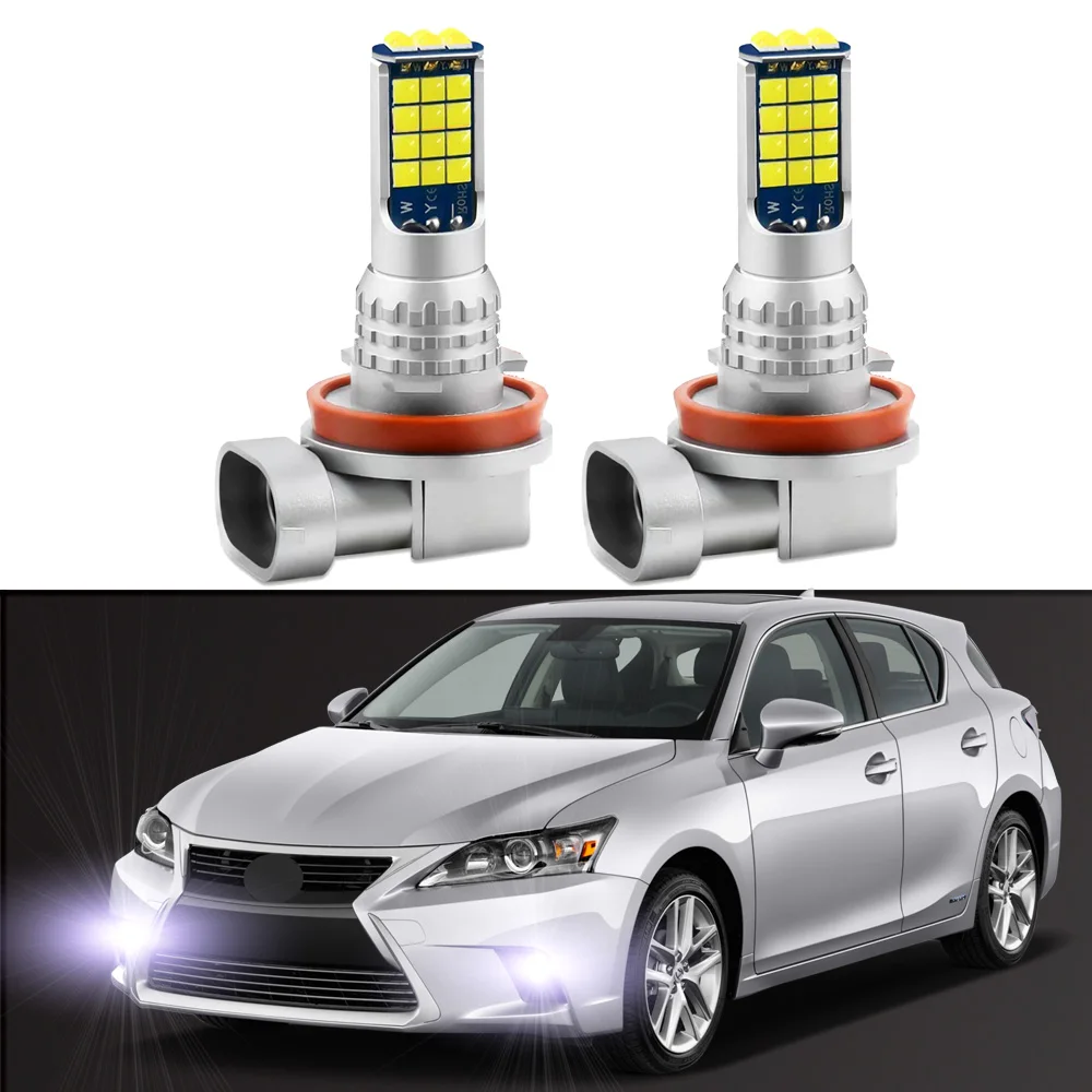 2Pcs LED Fog Lamp Bulbs For For Lexus CT 200h CT200h 2011 2012 2013 2014 2015 2016 2017 Whit Fog Lamp