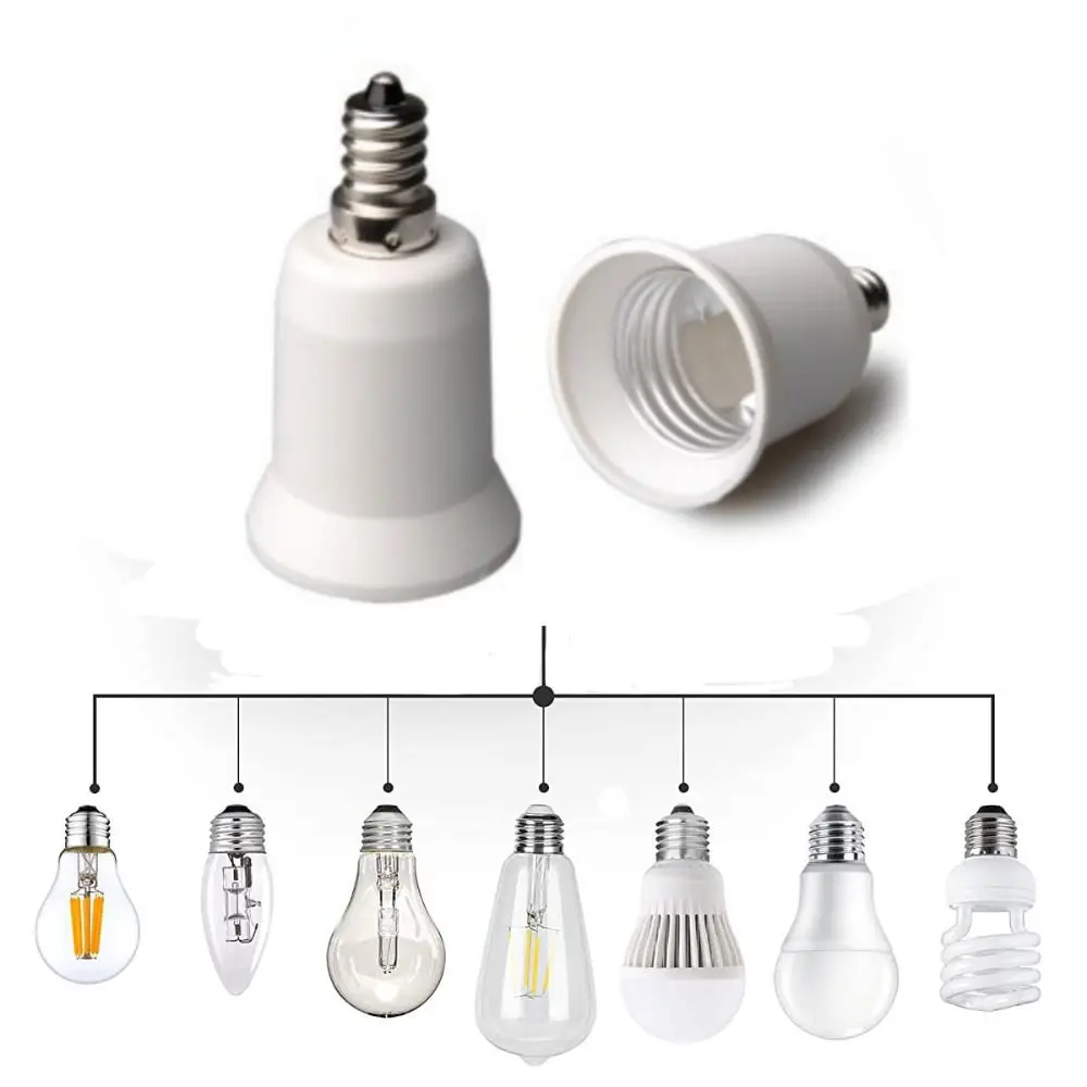 Premium Bulb E12 to E27 Lamp Holder Screw PBT Bulb Base 6A 220V Lamp Adapter Converter For LED Corn Light Bulb