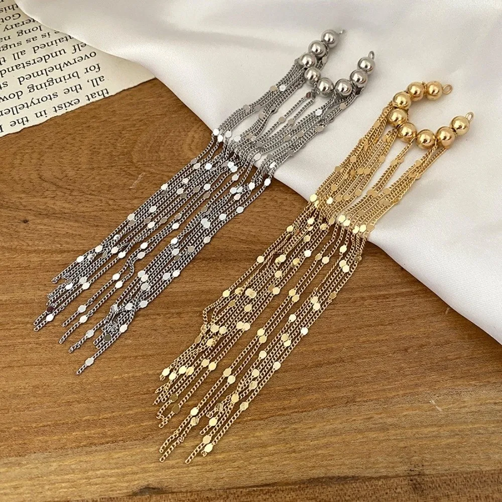 Accessory Alloy Tassel Ear Clip Beads Long Chain C-shaped Ear Clip Exquisite Minimalist Ear Buckle Daily Wear