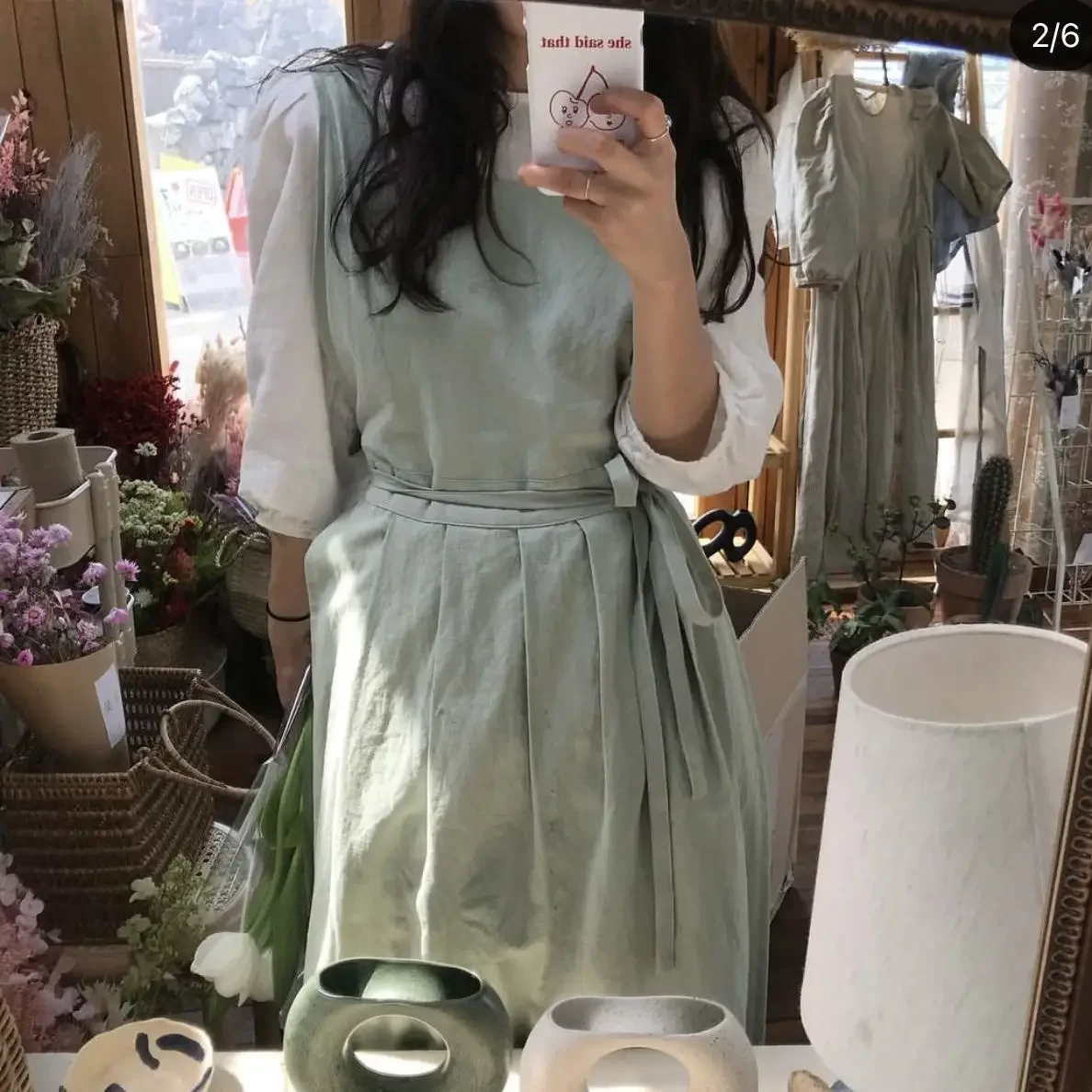 New Fashion Korean Fashion Pleated Sweet Lace-up Apron Flower Shop Overalls Blouse Apron Boutique Kitchen Supplies