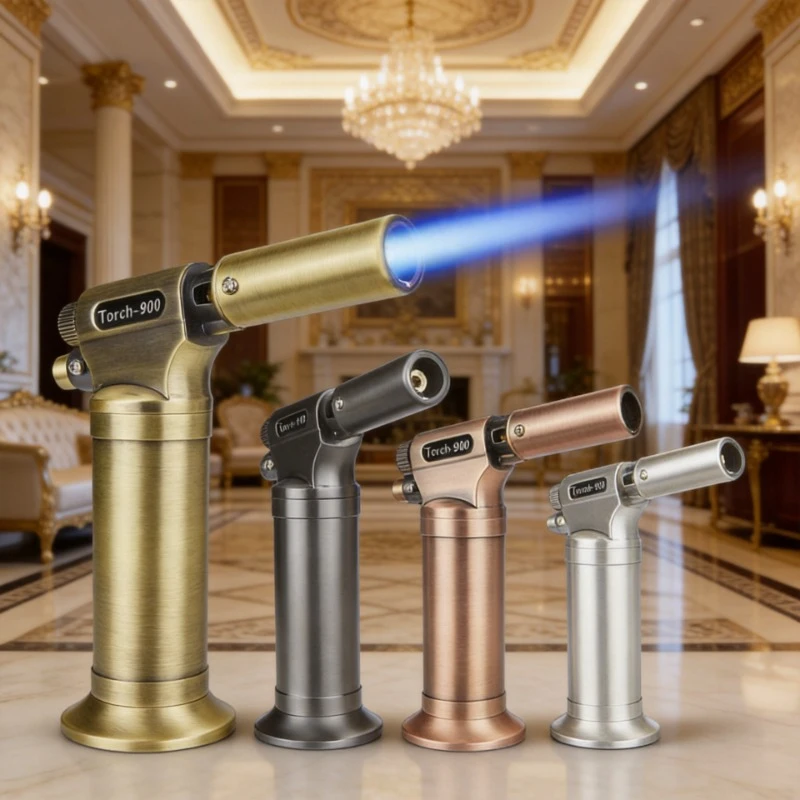New High-flame Windproof Brass Lighter Outdoor BBQ Torch Ignition Gun Ignition Tool High Quality Cigar Lighter Men's Gifts