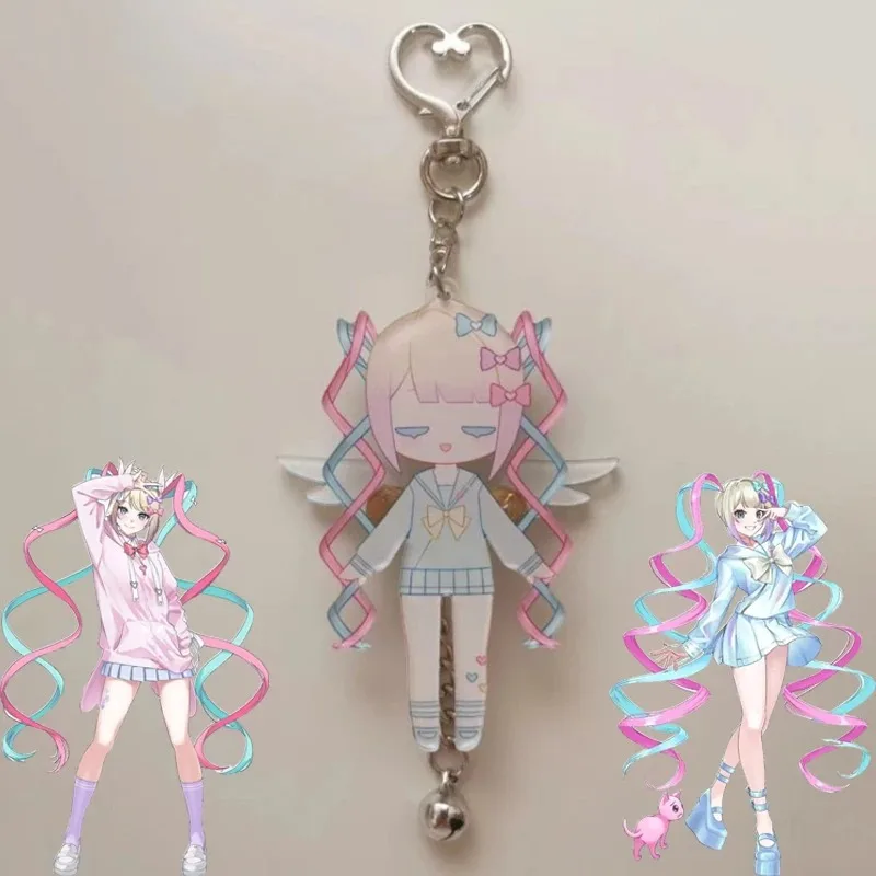 Game NEEDY GIRL OVERDOSE KAnge Cosplay Keychain Kawaii Acrylic Keyring Bell Pendant Key Chain Bag Accessories Prop