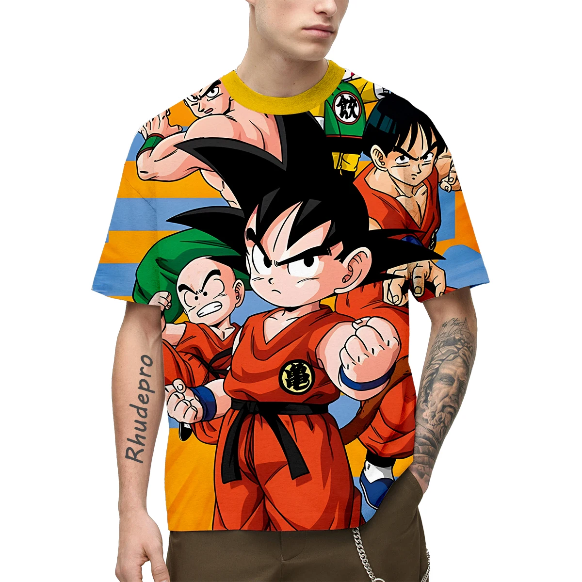 Camiseta de Anime japonés de Dragon Ball Z para hombre y niño, ropa de calle de gran tamaño con estampado 3D de Goku, para verano, 2024