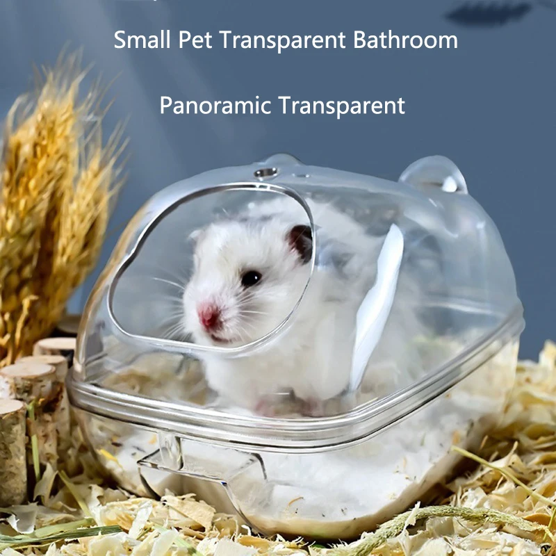 Criceto bagno panoramico trasparente criceto Mouse Pet toilette gabbia Box bagno sabbia stanza giocattolo casa piccola Pet forniture accessori