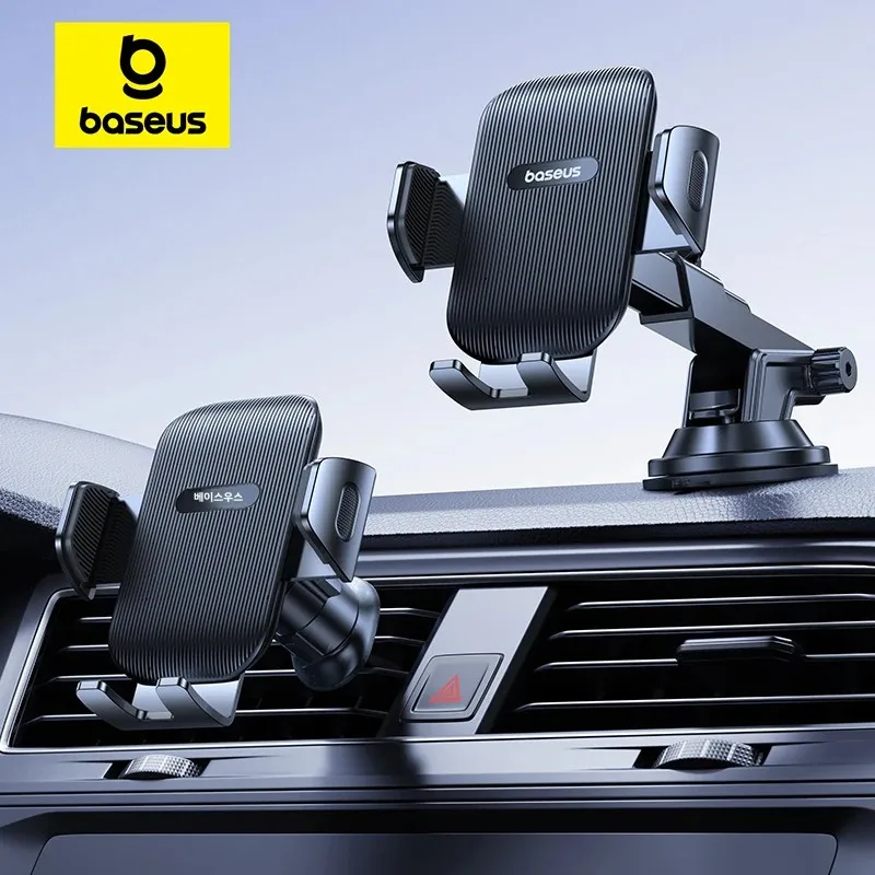 Baseus Car Phone Holder Sucker for Dashboard Windshield Mobile Car Cell Phone Holder Clamp For iPhone Pro Xiaomi Huawei Samsung