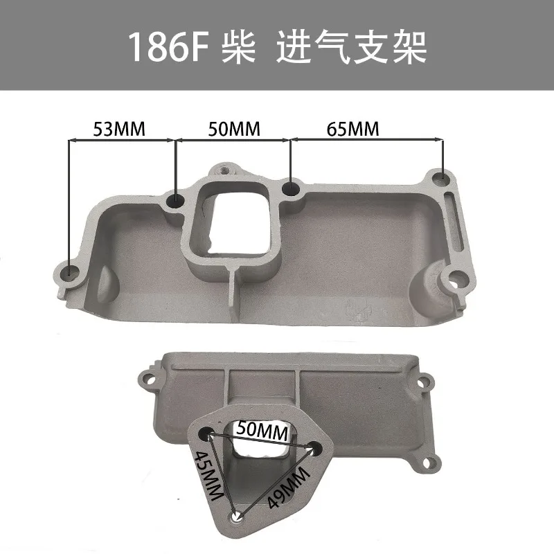 Micro Tiller Diesel Engine Generator Intake Pipe Elbow Flange Parts 173F 178F 186F 188F 192FA 170F 195F Triangle Curved Shape view 6