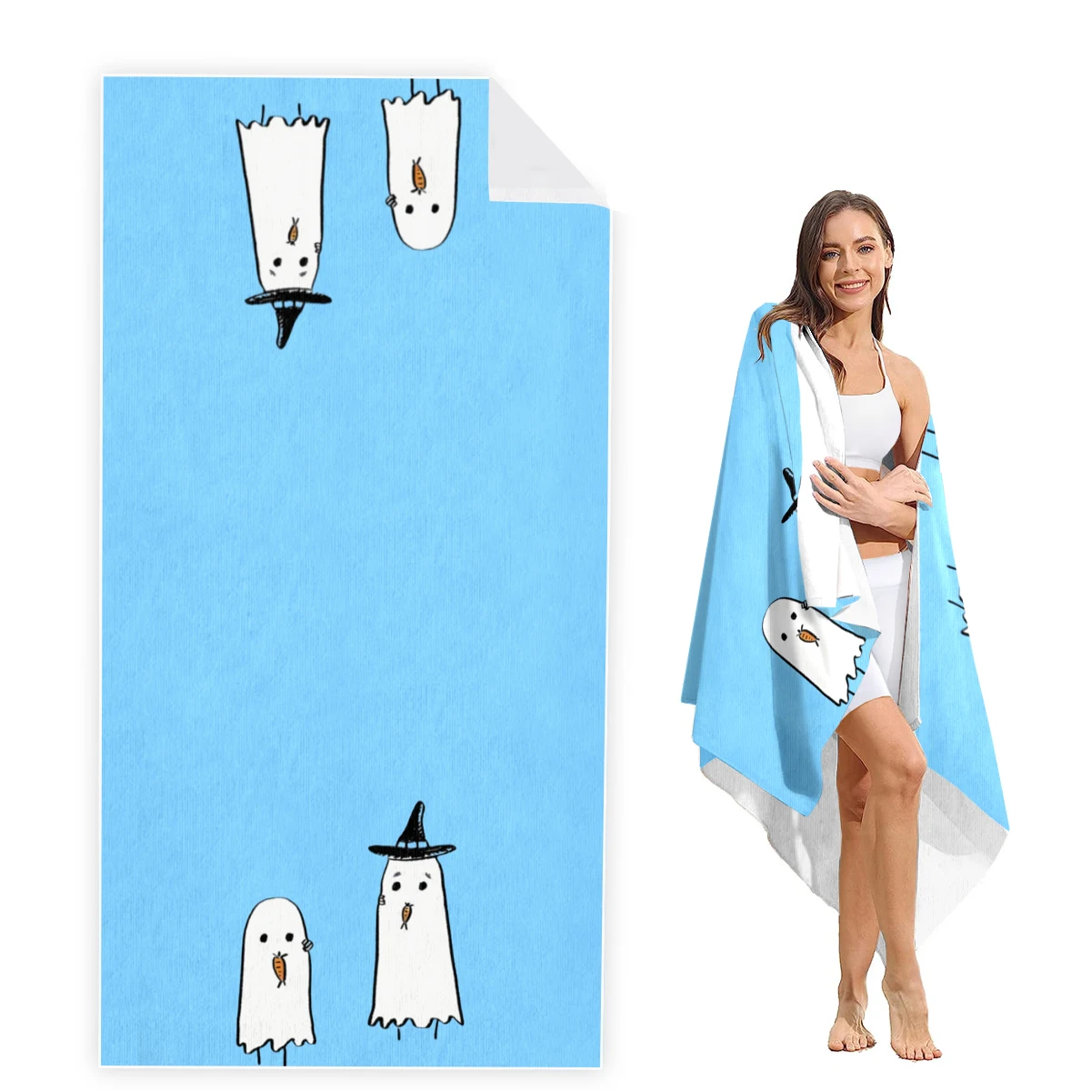 

Hallowmas Beach Towel Oversized, Super Absorbent Sand Free Thick Microfiber Beach Towel,Beach Towels for Kids,Men,Women