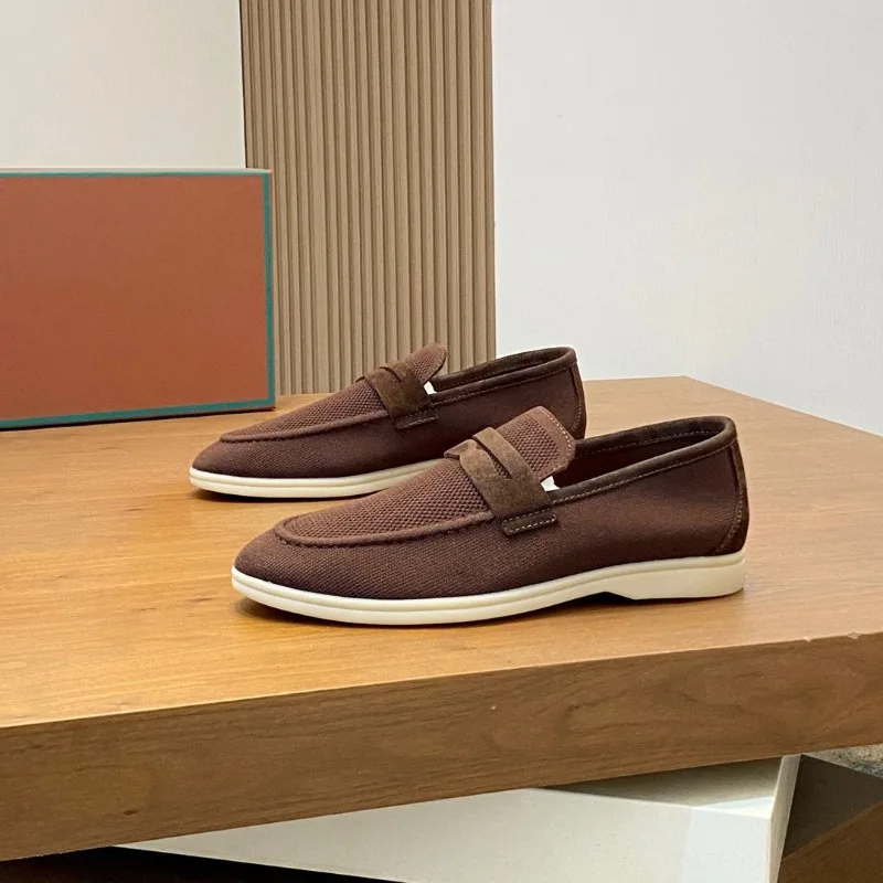 

Italy 26ss Casual Men Shoes One-Piece Loafers Breathable Lazy Shoes Low Top Flat Shoes Comfortable